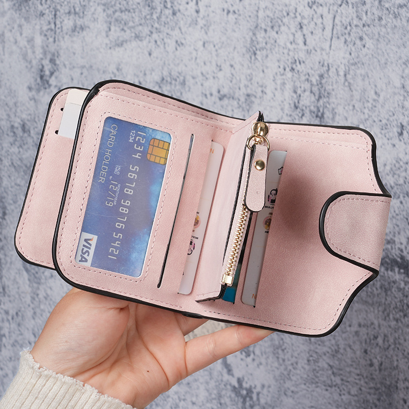 New Korean-style fashionable women's wallet for foreign trade, short, multi-position, retro and simple loose change wallet for women, in cross-border stock details Picture