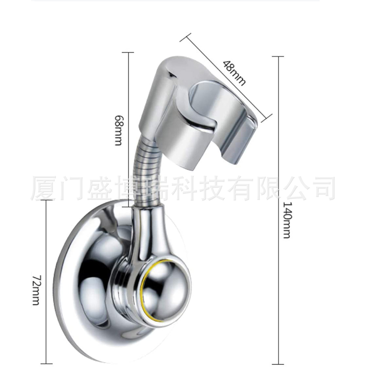 Amazon vacuum suction cup type shower head, adjustable stand base, socket, no need for drilling, adjustable shower head base Specification drawing