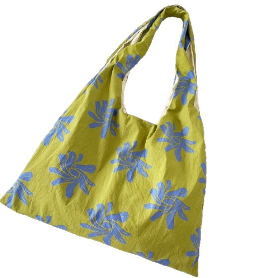 56131 2025 New Style Artistic small blue flower canvas vest for women's laid-back commuting large capacity single-shoulder handbag Item Picture