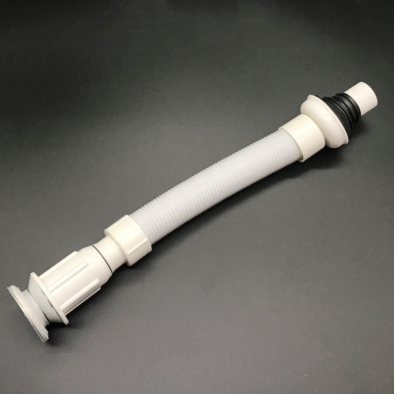 Washbasin, stainless steel drain hose, integrated countertop, washbasin, flip plate drain, washbasin, integrated drain, white Application Scenario