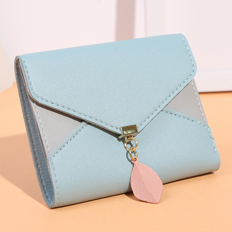 Women's short handbag 2020, envelope bag, coin holder, PU leather spliced color contrast, 30% off purse Application Scenario