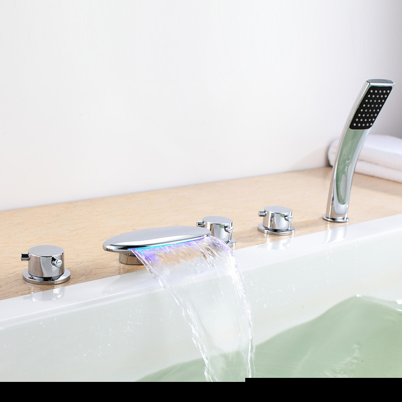 Foreign trade AZOS bathtub faucet, bathtub faucet, side faucet, shower head set, bathtub five-piece set full figure