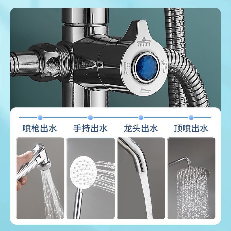 A complete set of all-copper shower heads, bathroom shower pressure-increasing nozzles, wholesale and hot sales for home bathroom bathing with free shipping Application Scenario