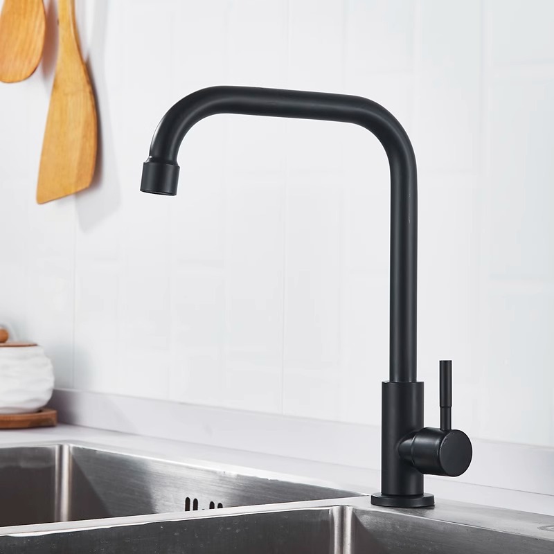 Stainless steel kitchen faucet, cold and hot water type, household splash-proof two-in-one sink, single cold sink, washbasin details Picture