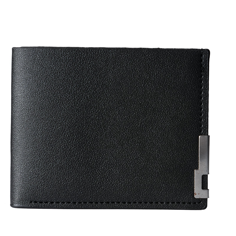 Men's short wallet, Korean version, iron edge, young men's horizontal multi-slot wallet, trendy business card case in stock Item Picture