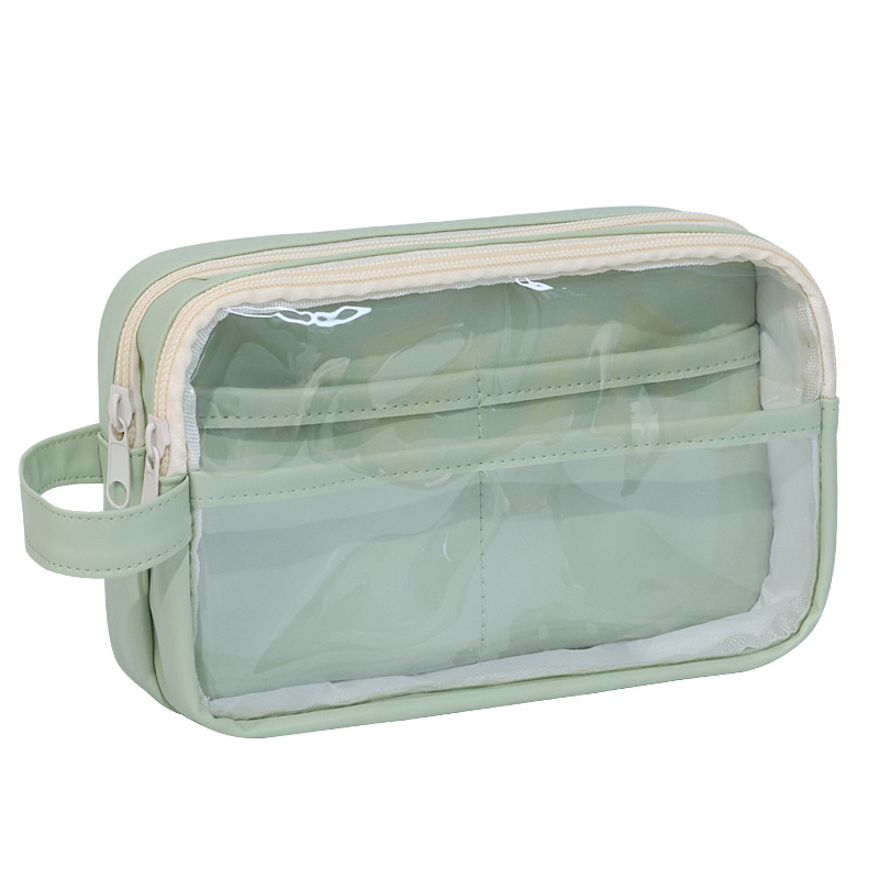 A new large-capacity transparent pen case with simple separation, high appearance level, ins style, Japanese style, specially designed for girls in primary and junior high school Item Picture