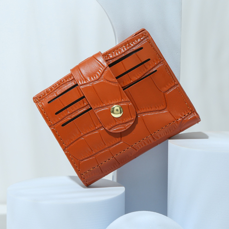 2022 New style women's wallet, short wallet, PU leather handbag, niche women's multi-position, crocodile pattern fixed logo Application Scenario