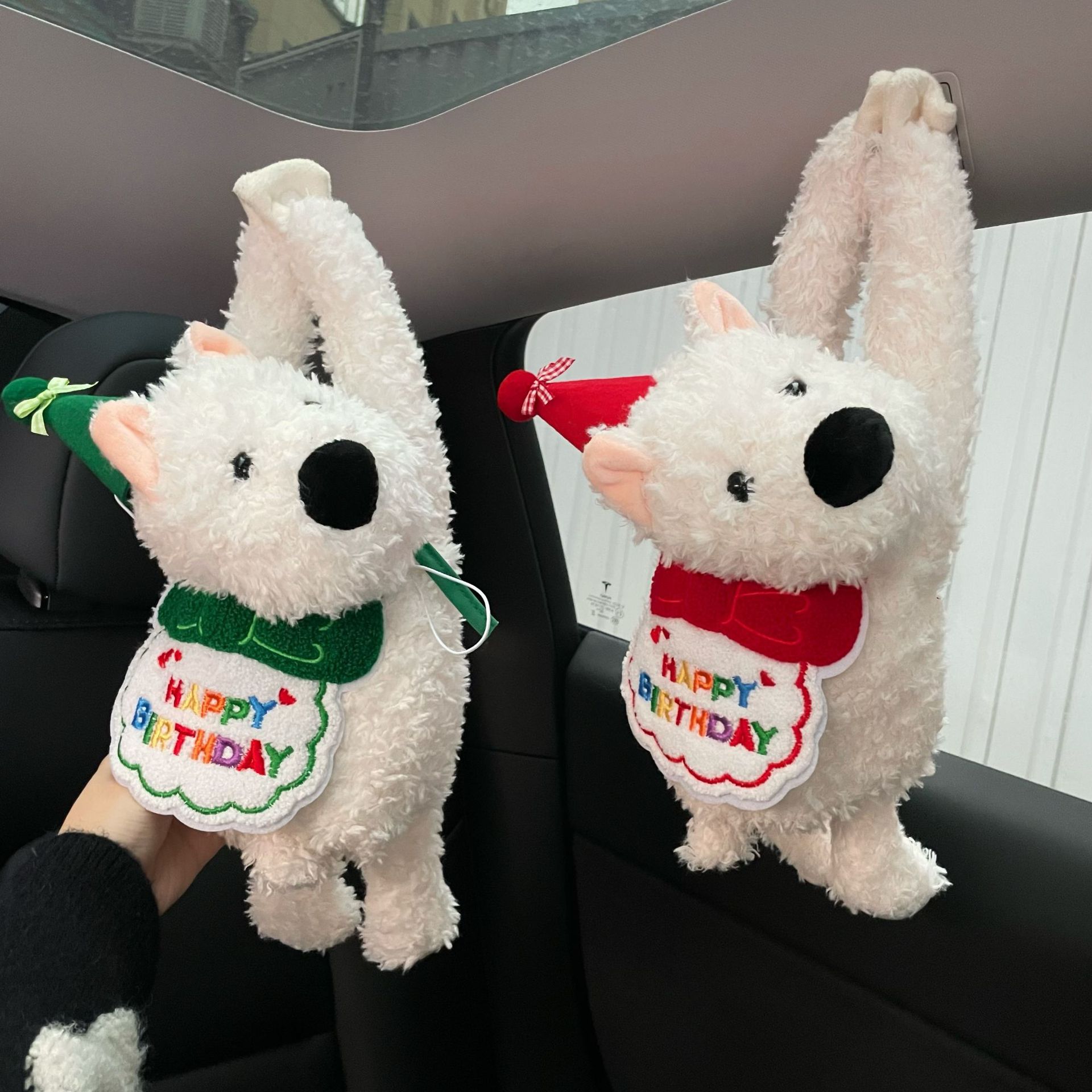 2024 New model West High Ground Puppy Car armrest Box Tissue Box Hanging car Tissue doll full figure