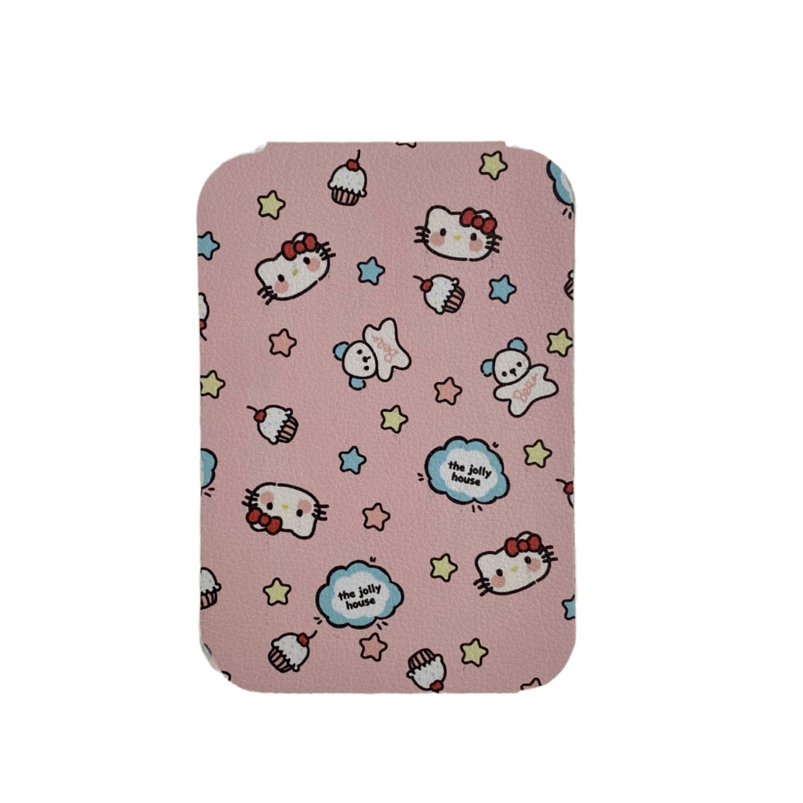 Pink cat-shaped folding mirror with a girlish heart, portable home bedroom desktop, makeup mirror, dressing mirror, and small portable mirror Item Picture