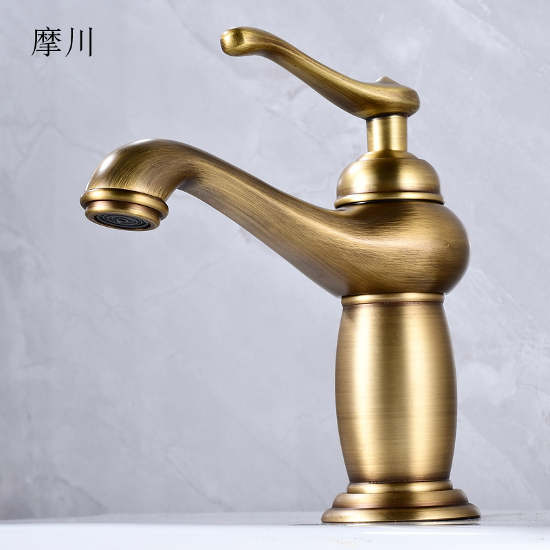 Brass washbasin, hot and cold water faucet, washbasin, bathroom countertop faucet, black splash-proof washbasin faucet Application Scenario