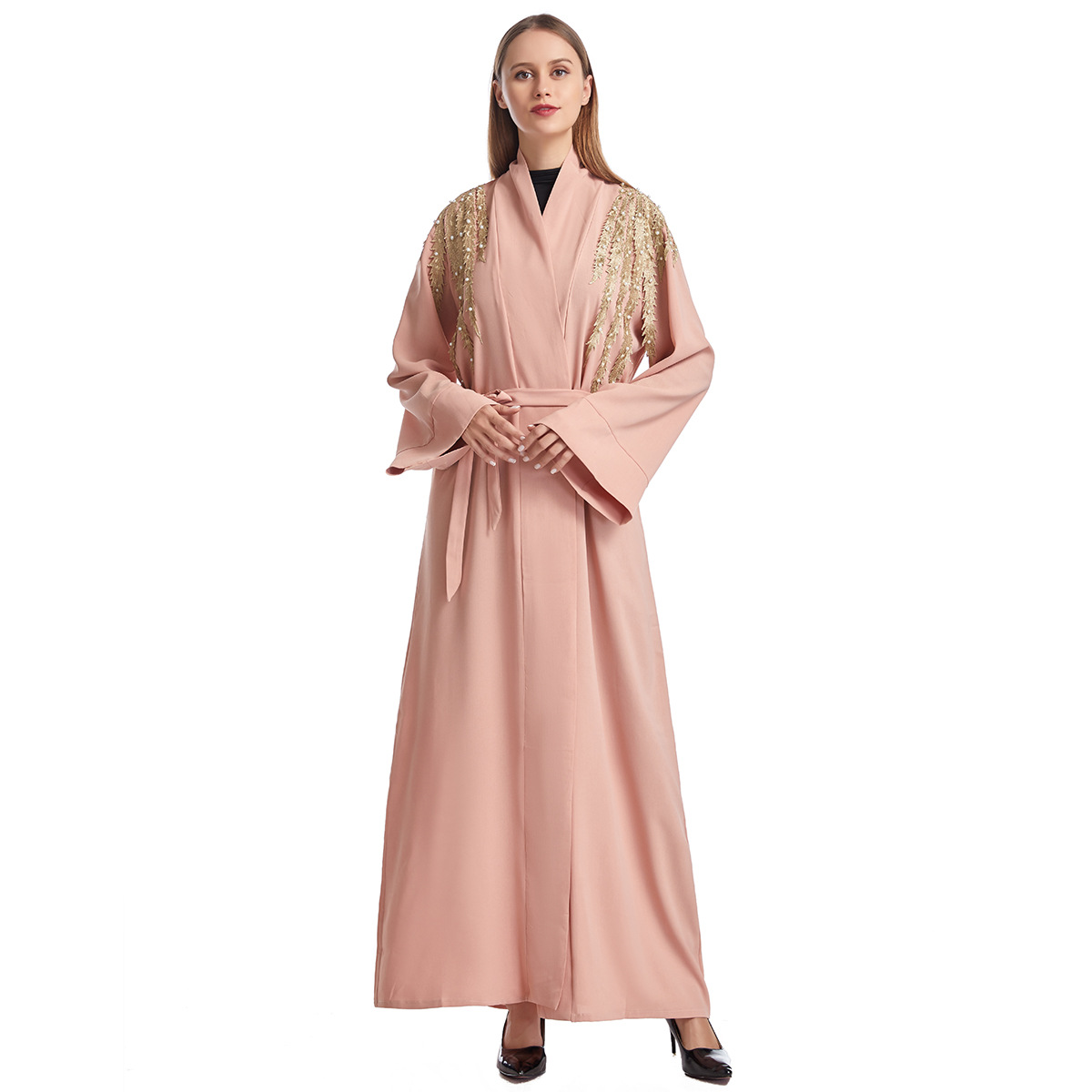 Factory stock: Women's ethnic clothing, women's long dress, Middle Eastern Arab Muslim cardigan, Amazon abaya robe, women's hooded Muslim Application Scenario