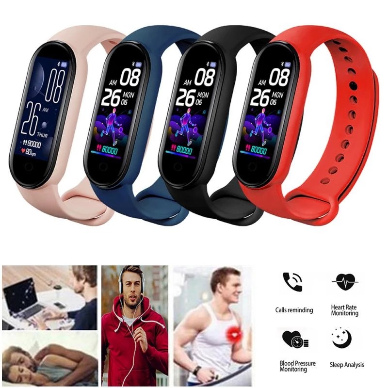 M5, M6 and M7 smart wristbands with color screens, step count, heart rate, blood pressure, incoming calls, information reminders, and one-piece consignment service Application Scenario