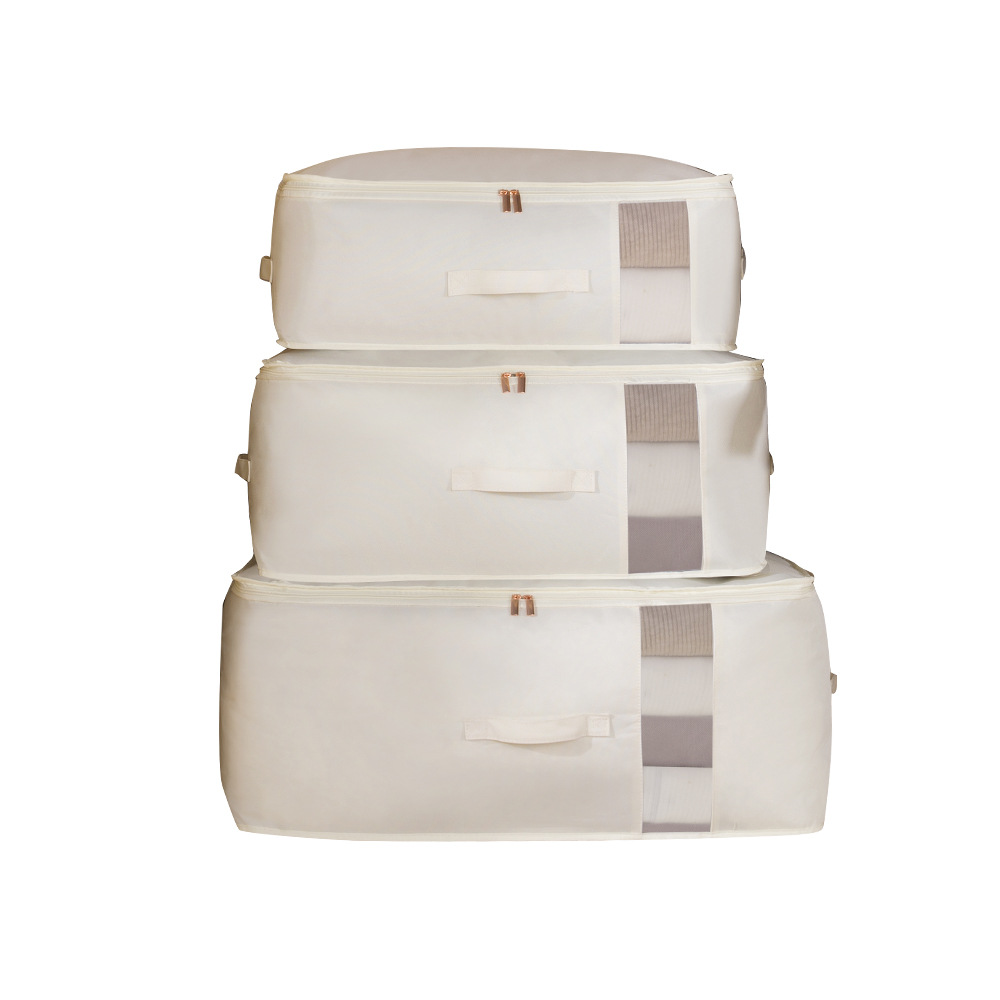 New zipper thickened Oxford cloth cotton quilt bag with transparent window, clothes, quilts and luggage bags from cross-border supply manufacturer Item Picture
