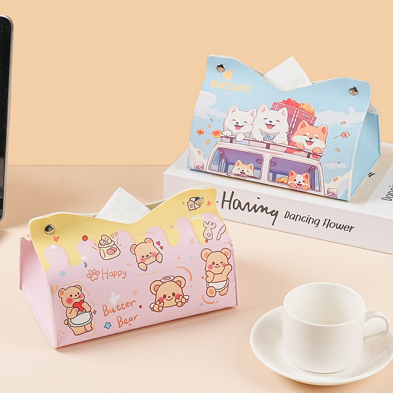 Household living room tissue box, storage tissue box, dining room, high-end car decoration, ins cute card, ventilation tissue box full figure
