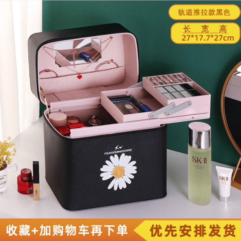 New portable travel home makeup bag, large-capacity makeup box, multi-functional skin care products, desktop organization and storage box Application Scenario