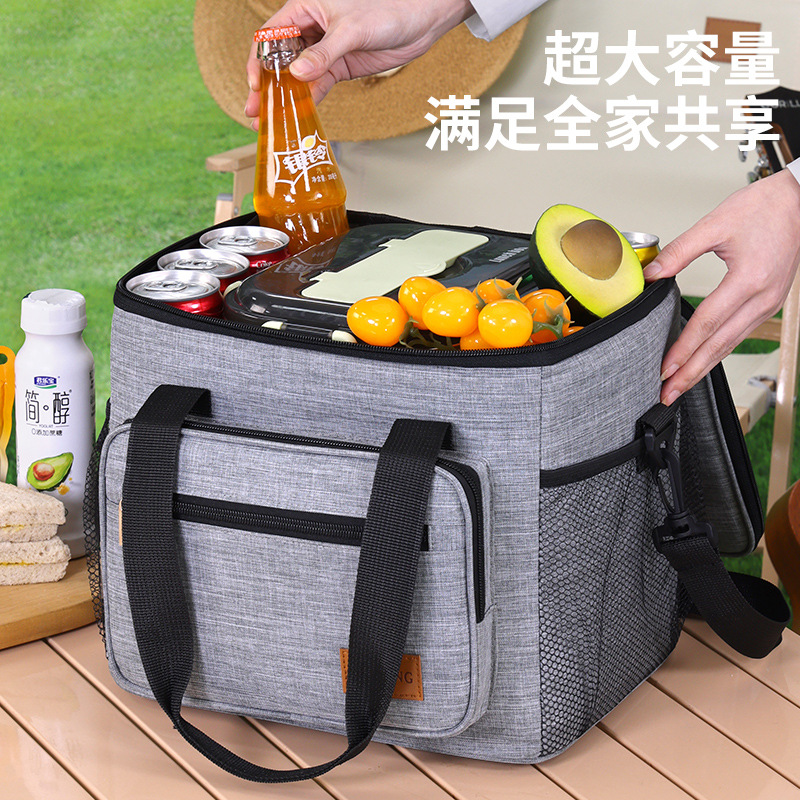 Amazon Warm food insulated bag, large-capacity car ice pack, waterproof thickened lunch box pack, outdoor picnic pack full figure