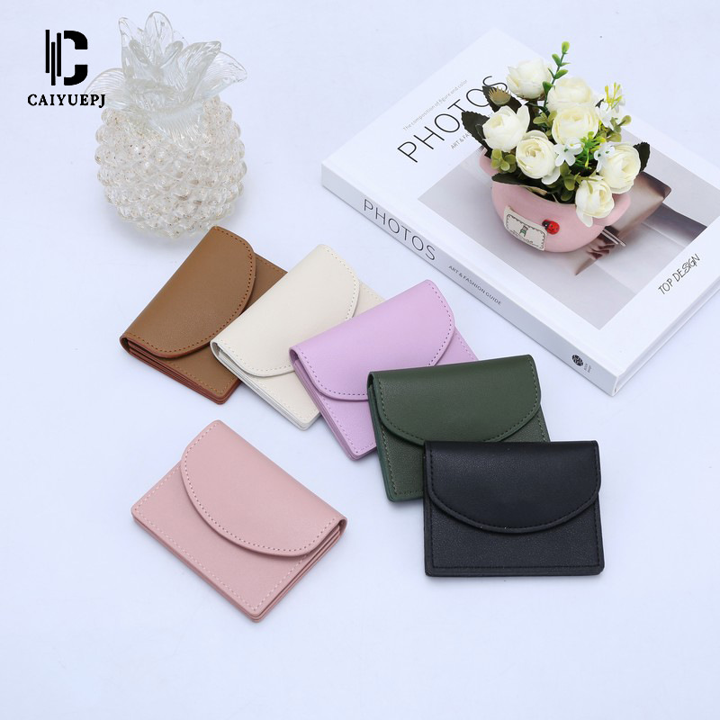 New retro short solid color coin purse, card and ID bag, summer women's style, high-end zipper coin purse wholesale full figure