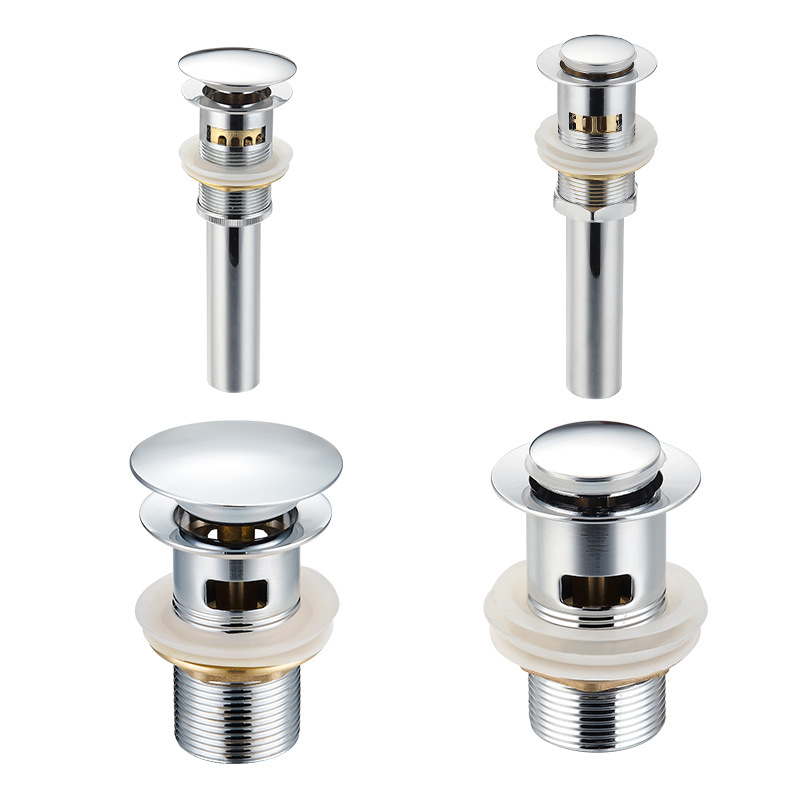Bouncing type drain, stainless steel drain plug, washbasin drain set, anti-odor bathroom basin drain Item Picture