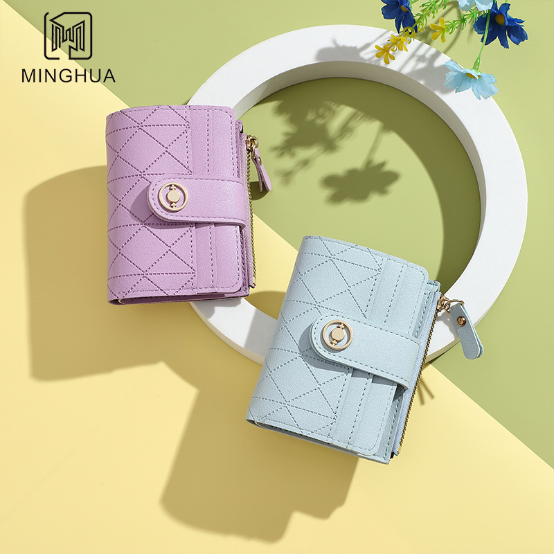 New fashionable and short women's wallets, small student wallets with multiple slots, small coin wallets for cross-border wholesale, cute full figure
