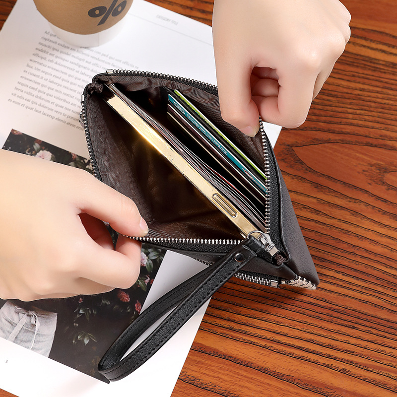 Canvas small wallet for women, ultra-thin coin coin purse, small and mini zipper, new 2025 bestseller, fashion trend Specification drawing