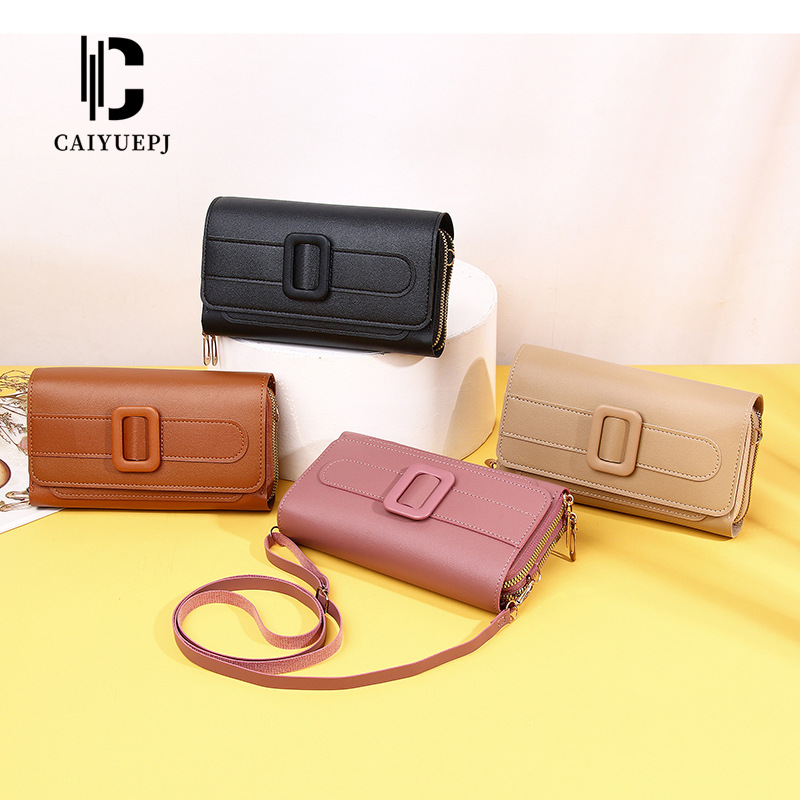 Wallet, women's bag, crossbody bag, high-end feel, mobile phone bag, niche fashion, solid color small square bag, versatile and retro, single-shoulder crossbody bag details Picture