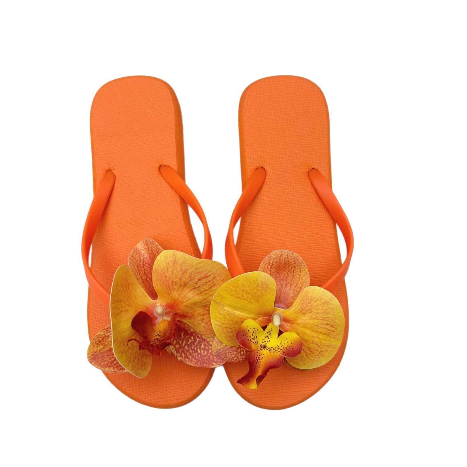Summer Phalaenopsis flip-flops for women, sweet vacation style, beach cool slippers, flip-flops, and flat shoes for outerwear Item Picture