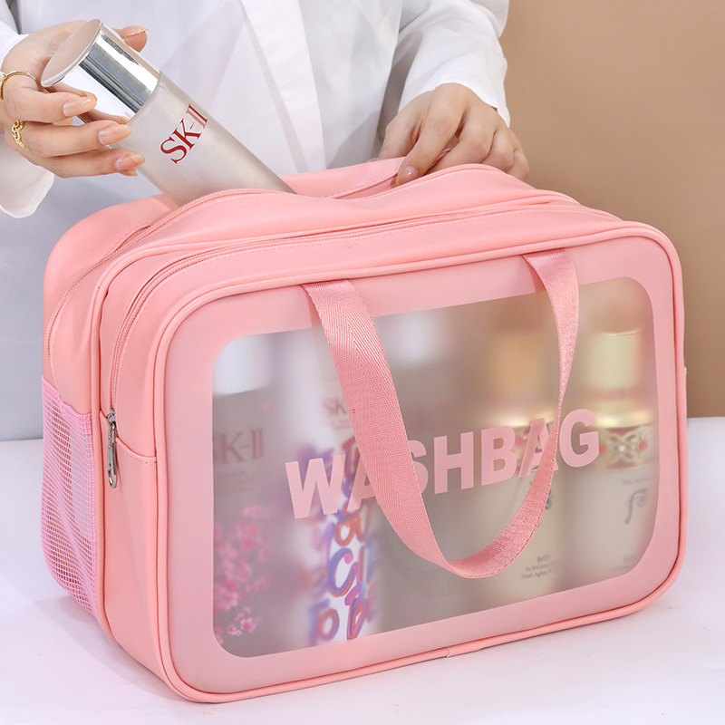 Dry-wet separation makeup bag for women, ins high appearance level cosmetics, portable large-capacity swimming, travel and toiletries storage bag full figure