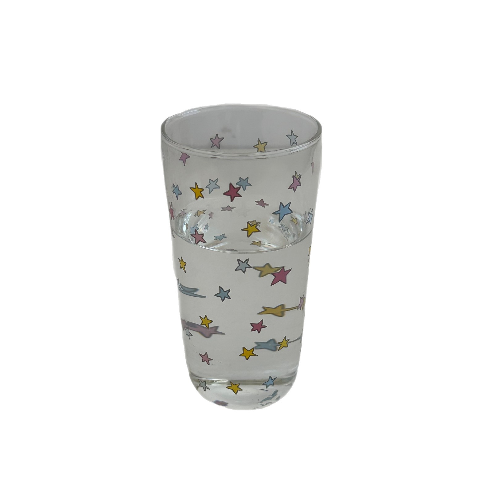 Colorful star-shaped glass cups, high appearance level, girlish heart, summer juice cups, cold drink cups, large-capacity breakfast milk cups Item Picture