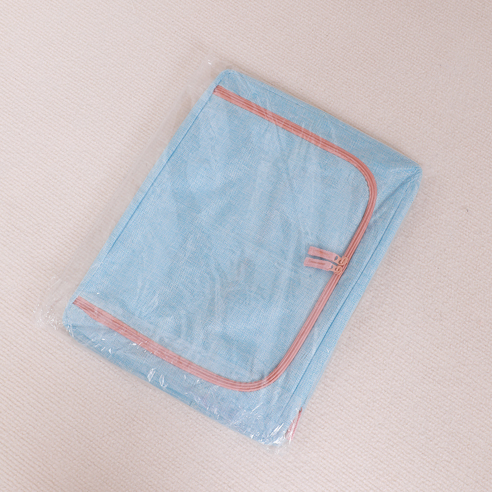 Upgraded mesh window cotton and linen storage box, foldable single-window transparent steel frame box, quilt and clothing sorting box in stock Specification drawing