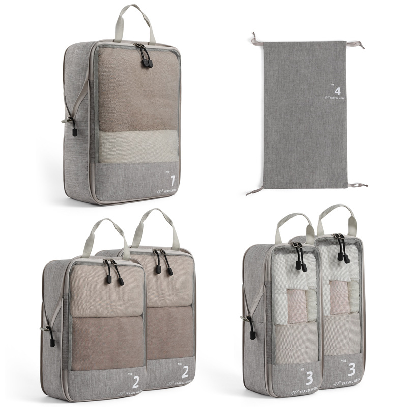 New cross-border cationic compression travel bag set, business trip luggage, toiletries, makeup and organization bag, clothing storage bag Item Picture