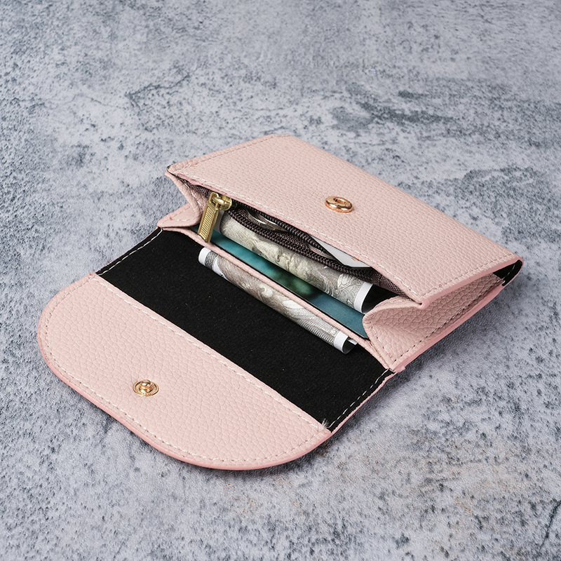 New short wallet, 30% off for women. Multi-functional small wallet, fashionable mini Korean version, girl student coin purse, card case for women details Picture