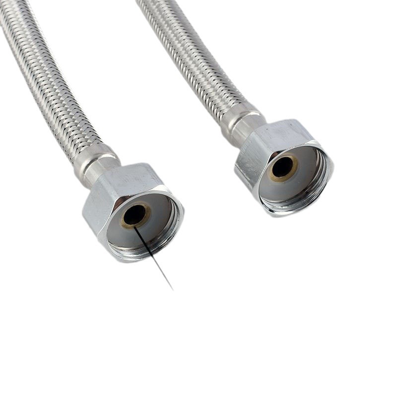 The 304 stainless steel water inlet hose, high-pressure pipe faucet, cold and hot extended head is a braided pipe water supply hose Item Picture
