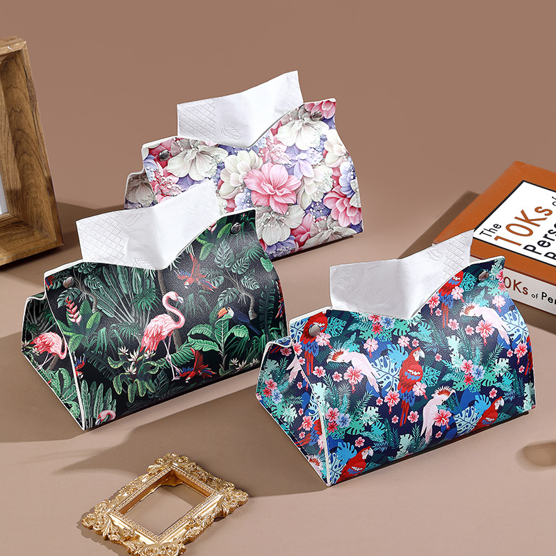 ins high appearance level tissue box, living room tissue box, home creative table tissue box, leather napkin box, car full figure