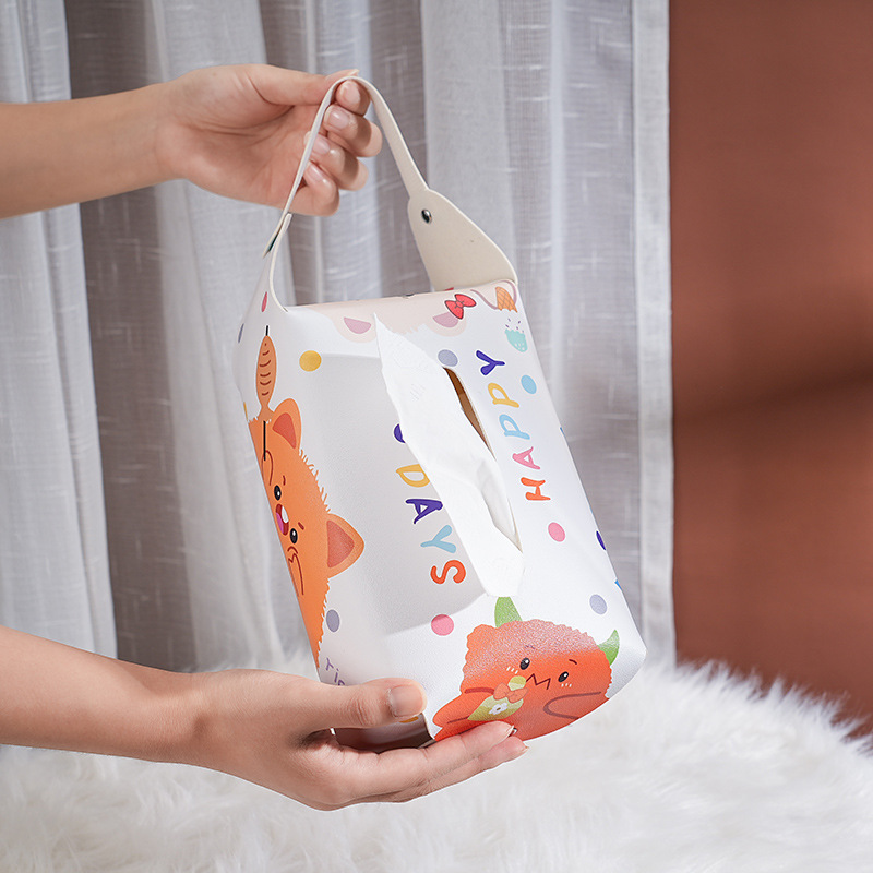AILUN's new car PU leather tissue bag, napkin box, travel and outdoor hanging creative tissue bag box is in stock details Picture