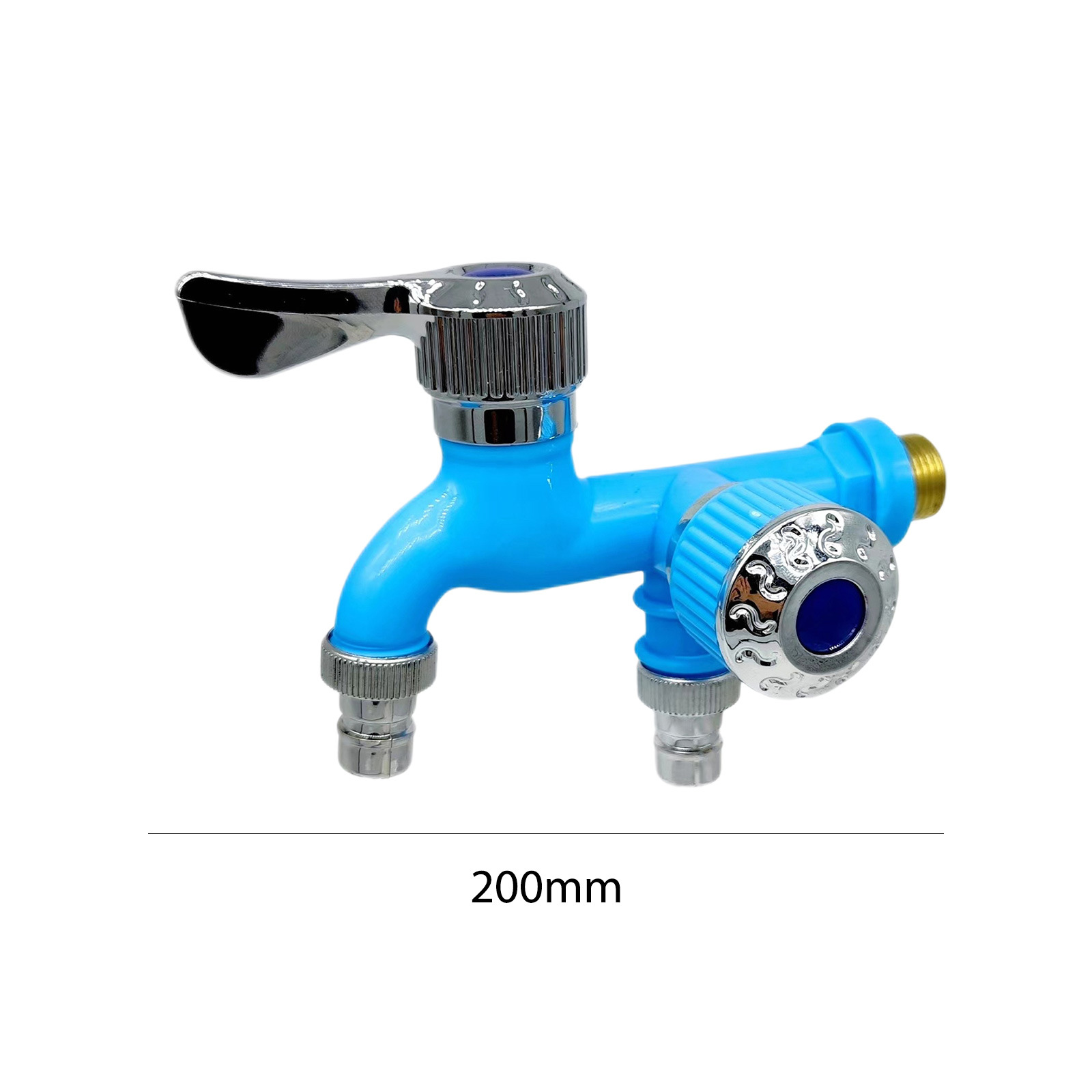 Multi-functional brand-new plastic faucet washing machine faucet with one inlet and two outlets, wall-mounted dual water outlets Item Picture