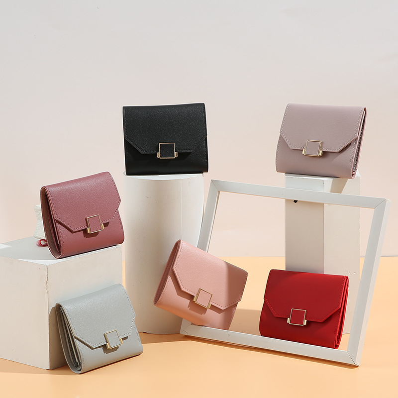 【 Factory Sales 】 Cute Japanese and Korean student fashionable and simple card wallet, short and small coin purse with multiple slots and large capacity full figure