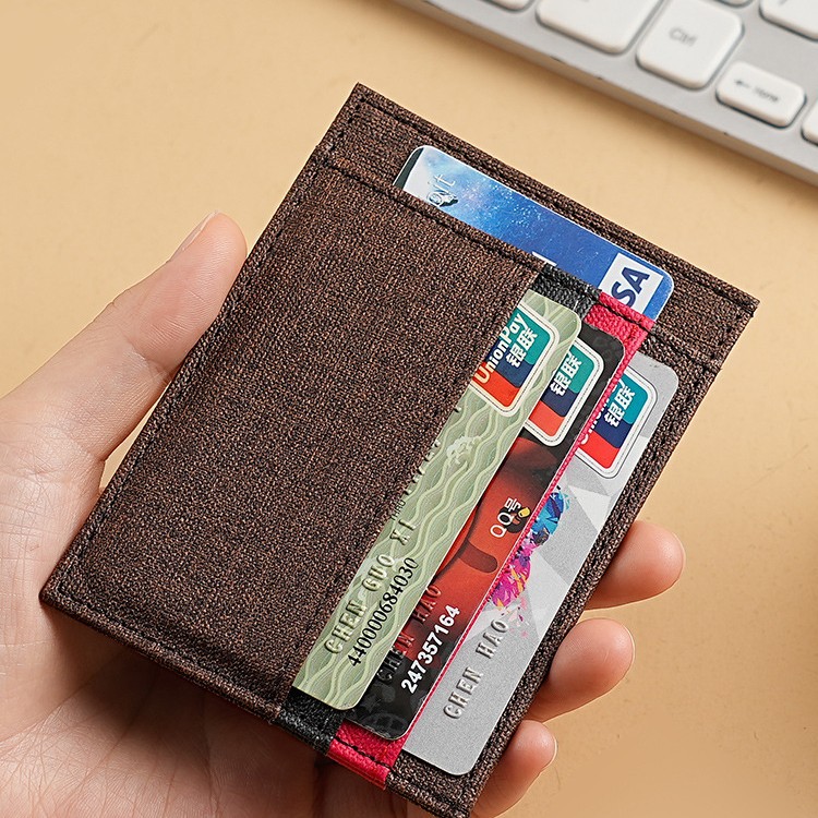 New Ailun factory leather card holder, ultra-thin card holder, RFID card holder, color-blocking PU card holder, work ID card holder Application Scenario