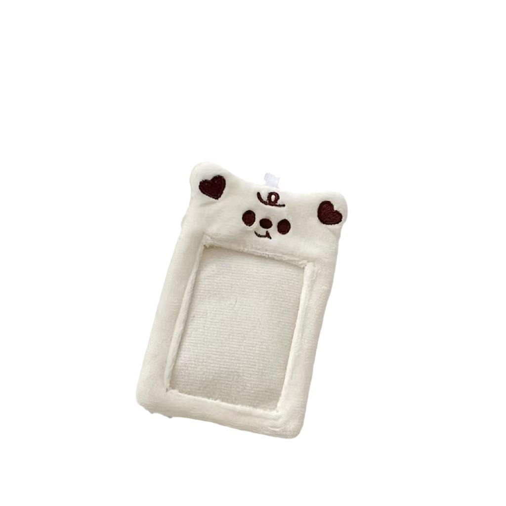 ins Korean plush bear Gumkaka case Polaroid 3-inch photo card case keychain cartoon small card pendant Item Picture