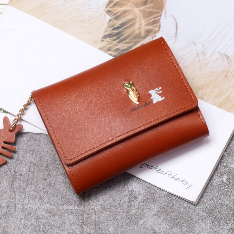 2021 New style Japanese and Korean cute little animal girls' fresh and cute 30% off short wallet Simple student wallet Application Scenario