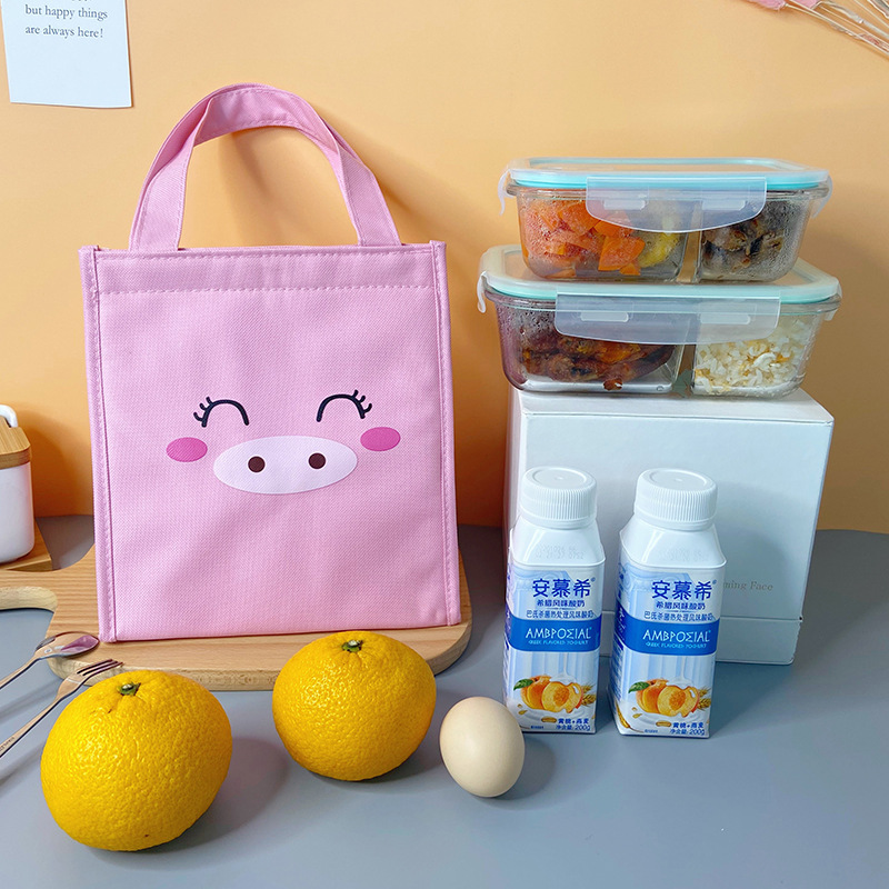 Amazon's cute cartoon lunch insulated bag for primary school students, thickened aluminum foil lunch box bag, outdoor picnic insulation details Picture