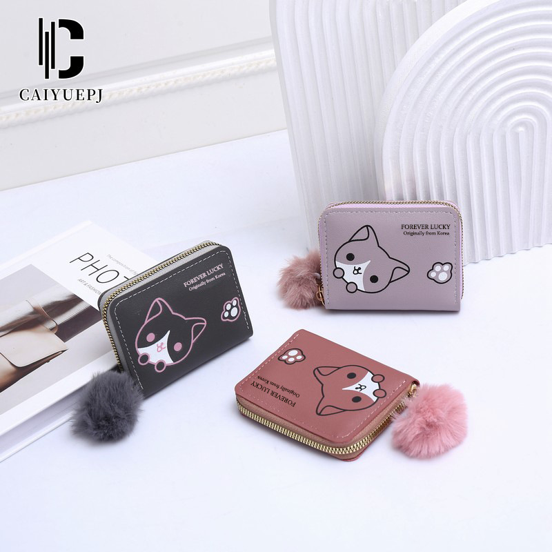 New women's wallet, short and simple card bag wallet, summer Wallet, cross-border pattern zipper coin purse wholesale full figure