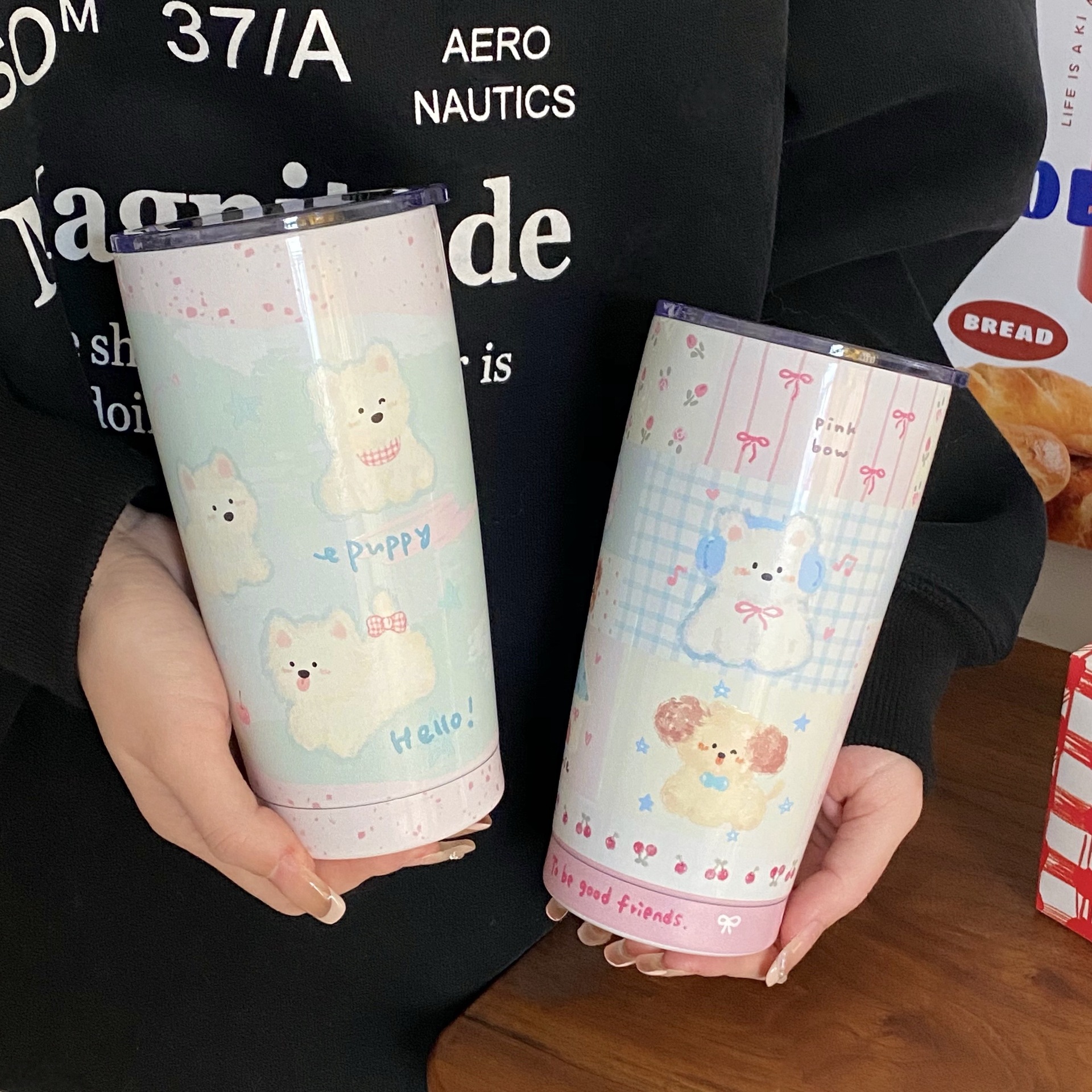 Super cute West Highland dog portable cup, water cup, women's portable large-capacity straw cup, high-temperature resistant insulated cup Application Scenario