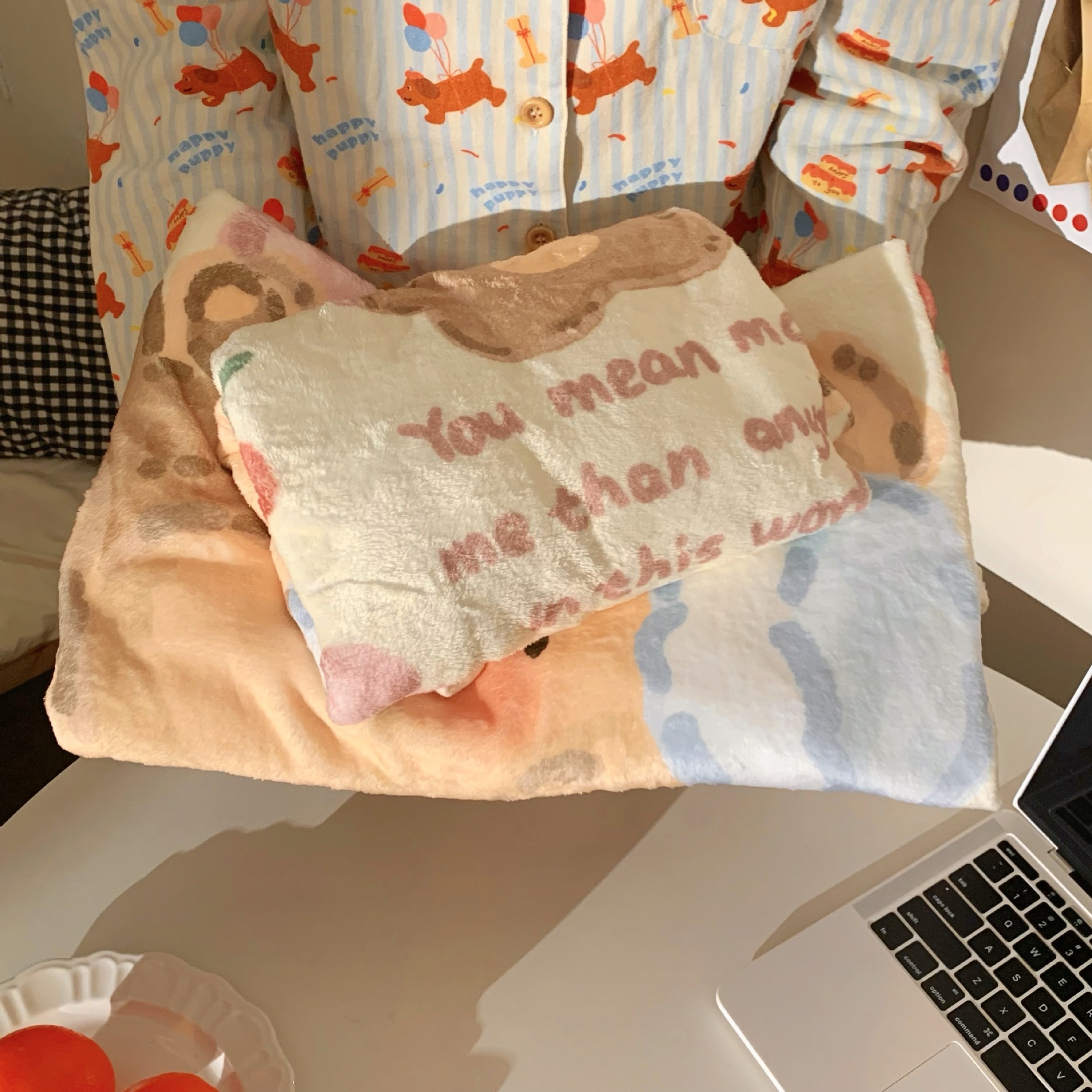 2024 New Goodnight Bear blanket, student dormitory office cover blanket, air conditioning blanket, coral fleece double-sided printed blanket Application Scenario