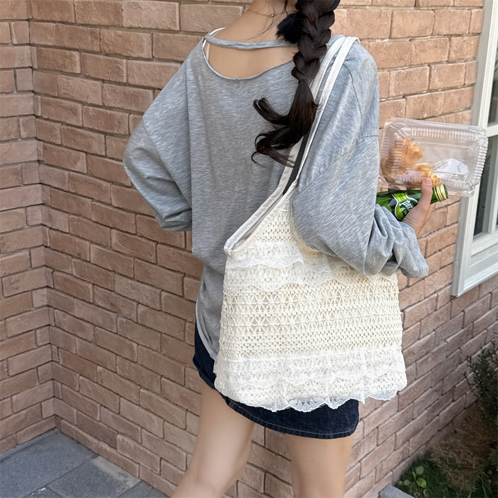 5332 New Spring and Summer casual vacation, ethereal lace mesh underarm large capacity single-shoulder bag, crossbody bag for women Specification drawing