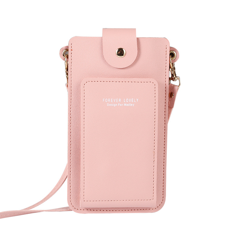 2022 New solid-color, fashionable and simple single-shoulder small bag, crossbody phone case, women's driver's license card case, wallet Item Picture