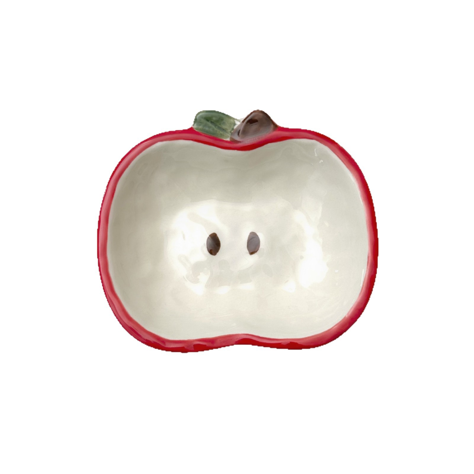 Apple ceramic bowl, high appearance level, apple-shaped hot pot dipping sauce plate, home snack plate, condiment plate Item Picture