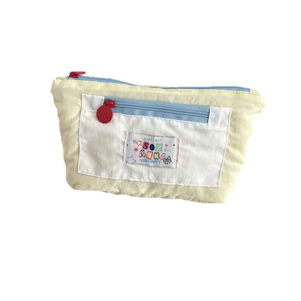 53222 Cute large-capacity multi-functional pen case, multi-layer high appearance level, niche canvas student stationery box storage bag Item Picture