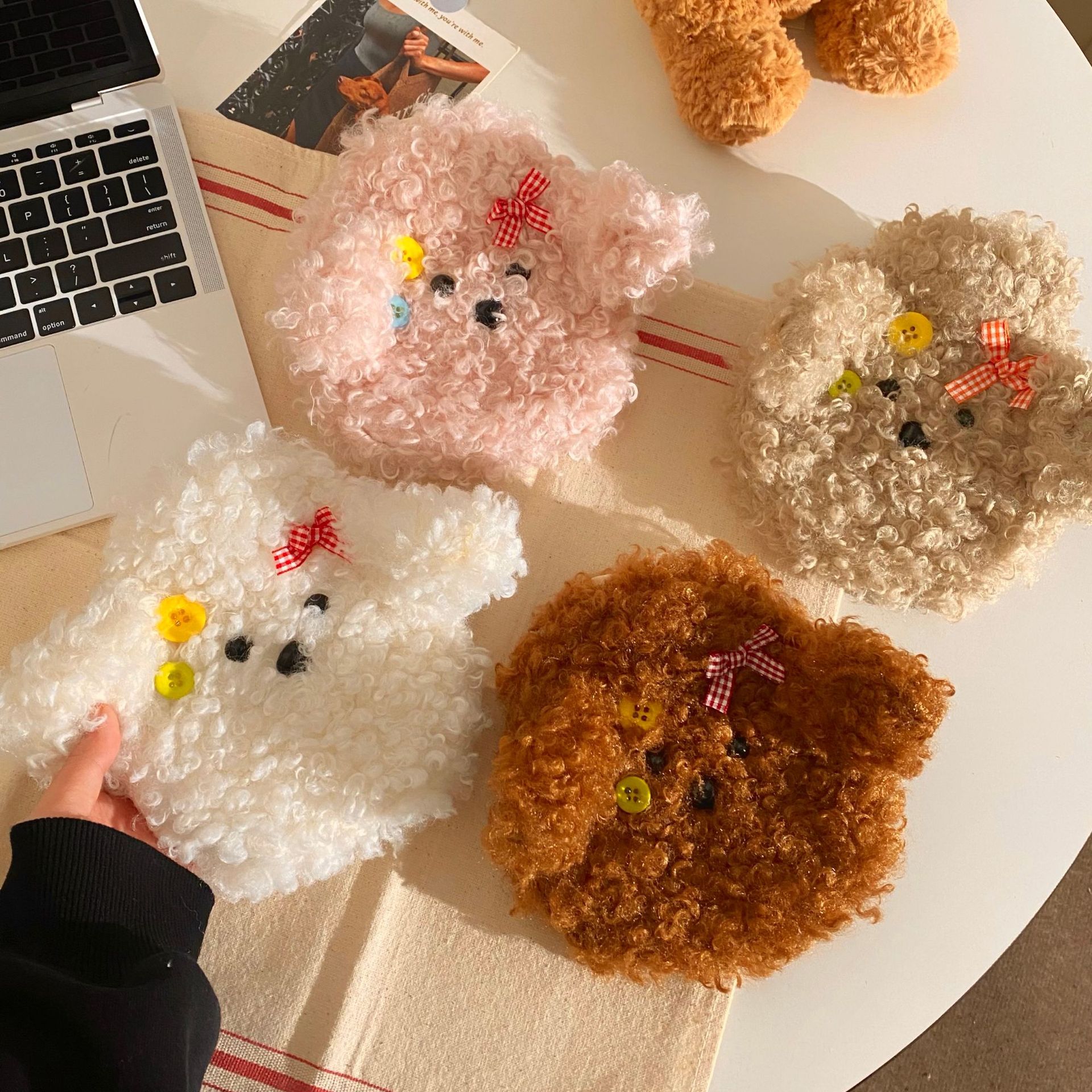 Cute little dog hot water bag, water-filled disassembly and washing, water-filled plush warm water bag, warm the bed, warm the abdomen, warm the feet, girls details Picture