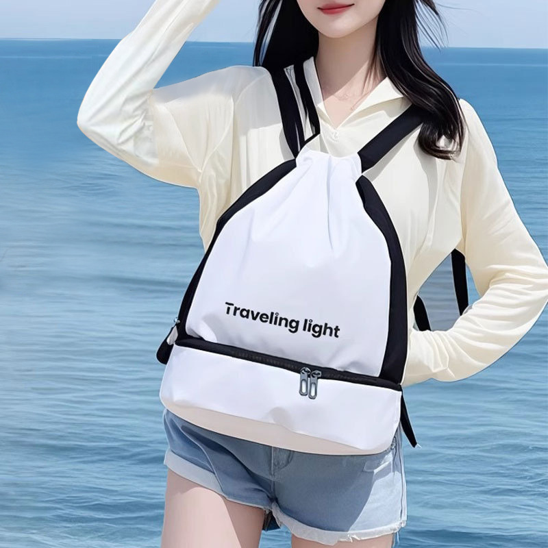 Swimming storage bag, dry and wet separation waterproof backpack, women's swimsuit storage bag, seaside and beach special backpack equipment full figure