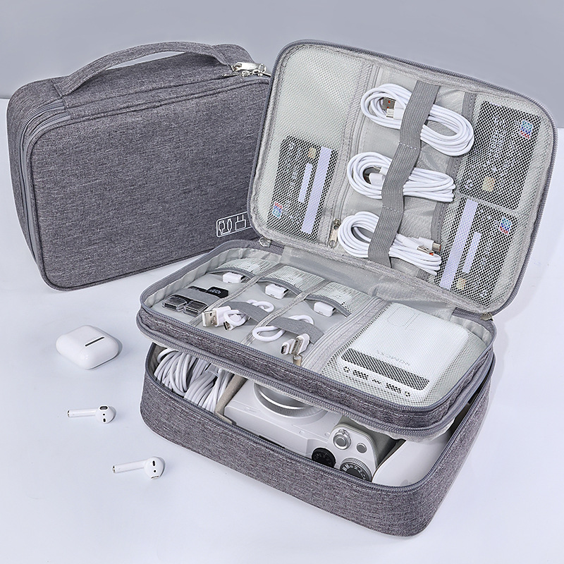 Wholesale of travel headphones, digital bags, electronic storage bags, power banks, multi-functional data cable storage boxes details Picture